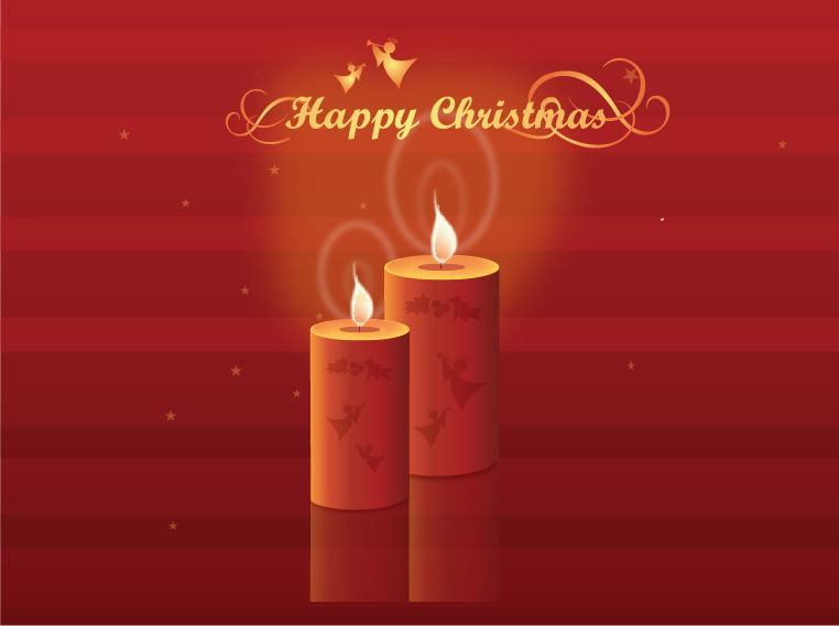 free vector Free Shining Christmas Candles Vector Illustration